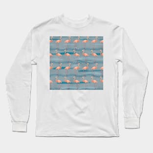 The Flamingo Dance 2 blue Long Sleeve T-Shirt